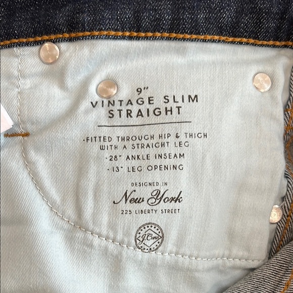 J. Crew Vintage Slim Straight Jeans - Dark Blue Sz 30 - Picture 9 of 9